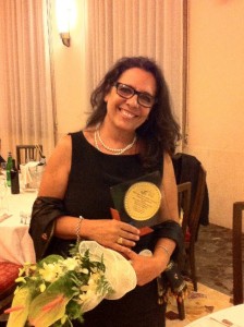 L'attrice Eva Grimaldi premiata nel 2011 alla tredicesima edizione del “Festival del Teatro Sociale – Proscenio Aggettante” di Castrocaro Terme